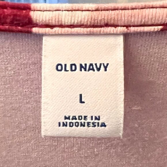 Old Navy Faux-Wrap Jersey Dress Women Size Large Burgundy Floral Waist-Defined - Picture 4 of 15